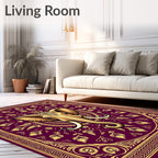 Golden Elephant Plum Mandala Rug