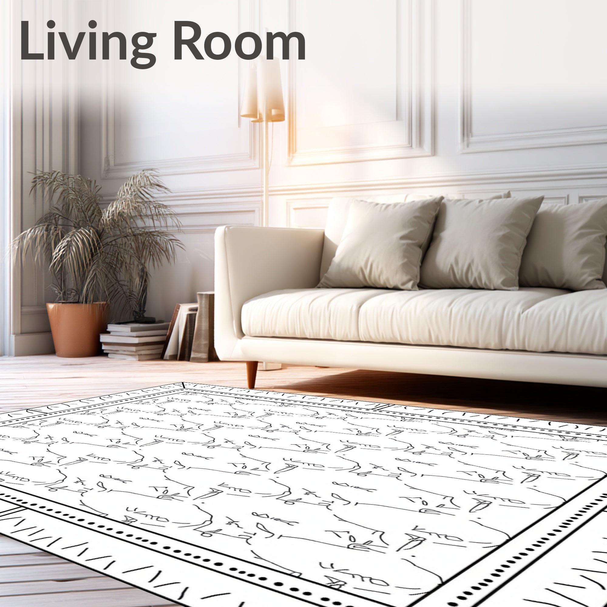 Abstract Figure Line Art Rug
