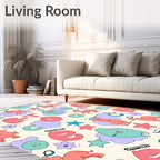 Cute Cartoon Animal Letter Cloud Rug