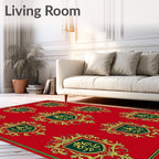 Regal Crest Crimson Gold Emblem Rug