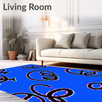 Scripty Blue Lettered Playful Rug