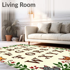 Whimsical Alphabet Border Animals Rug