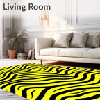 Yellow Black Wild Stripes Rug