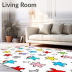 Playful Colorful Alphabet Creatures Rug