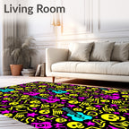 Vibrant Skeleton Guitar Pop Art Rug