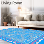 Alphabetical Grid With Pink Floral Border Rug