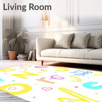 Pastel Alphabet Hearts Arrows Rug