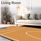 Brown Court Lines Rug
