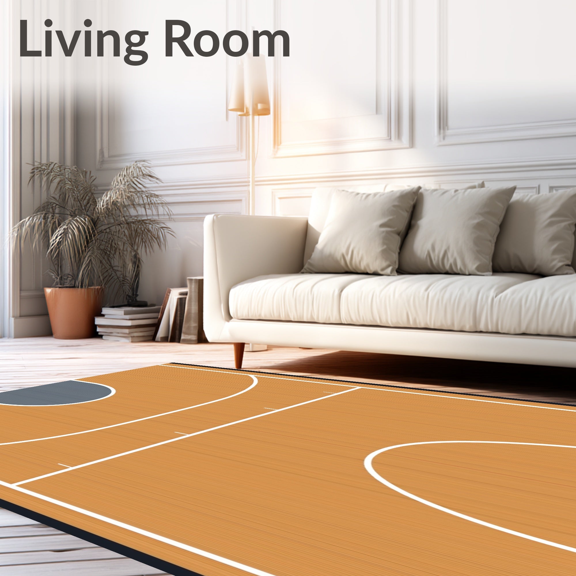 Brown Court Lines Rug
