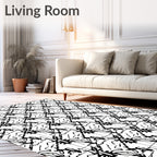 Mono Black Bold Graphic Repeat Rug