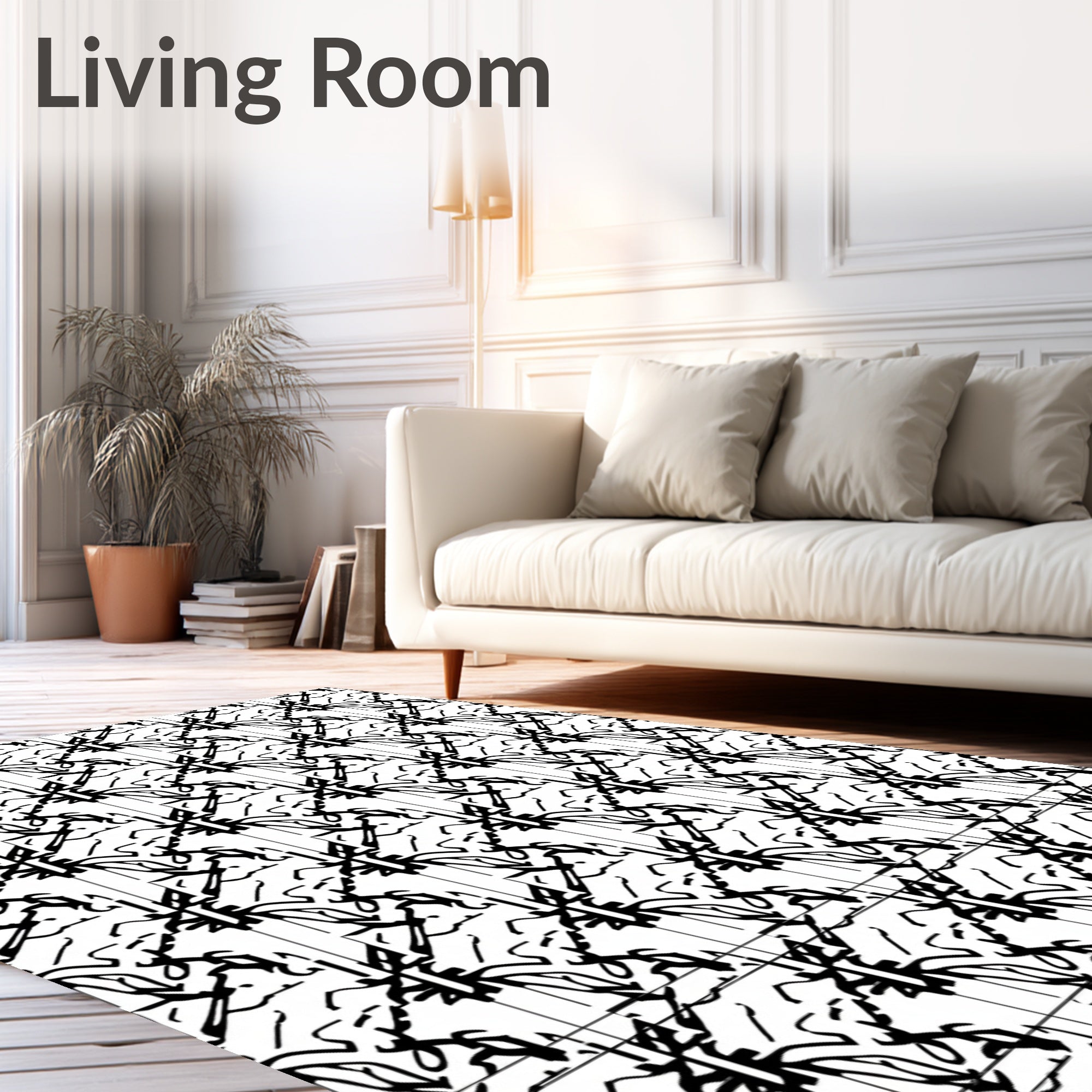 Mono Black Bold Graphic Repeat Rug