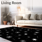 Cosmic White Star Scattered Night Rug