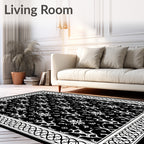 Monochromatic Ornamental Allover Filigree Rug