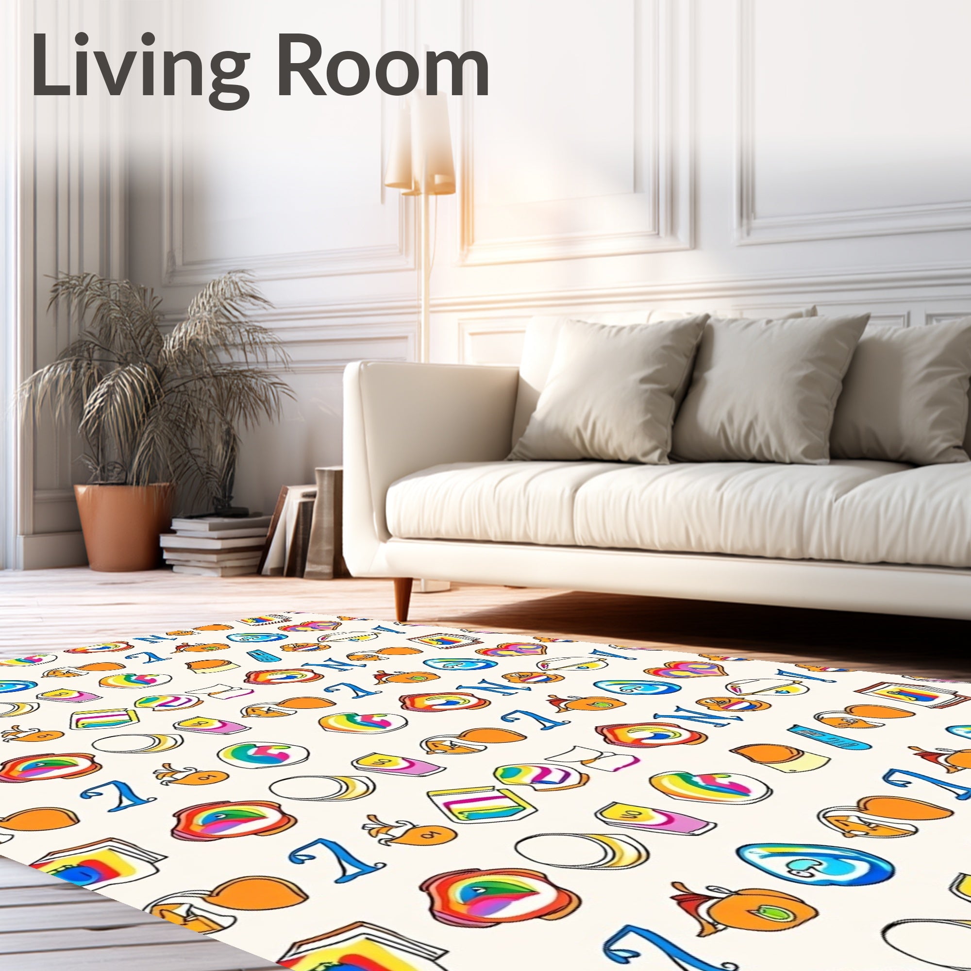 Playful Whimsical Cartoon Elements Rug