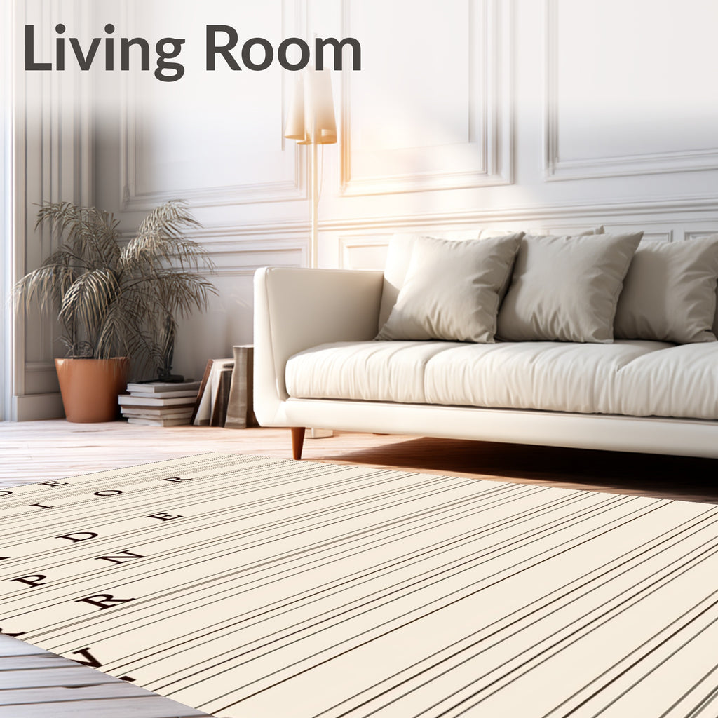 Brown Alphabet Row Rug