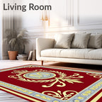 Crimson Crown Monogram Emblem Laurel Rug