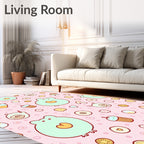 Cute Mint Green Froggy Treats Rug
