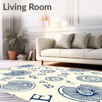 Navy Blue Vintage Alphabet Medley Rug