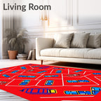 Bold Red Capsule Collage Rug