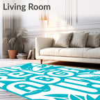 Aqua Dolphin Alphabet Aquatic Scene Rug
