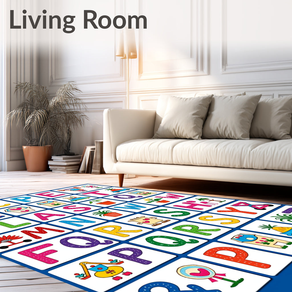 Alphabet Friends Fun Collage Rug