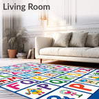Alphabet Friends Fun Collage Rug