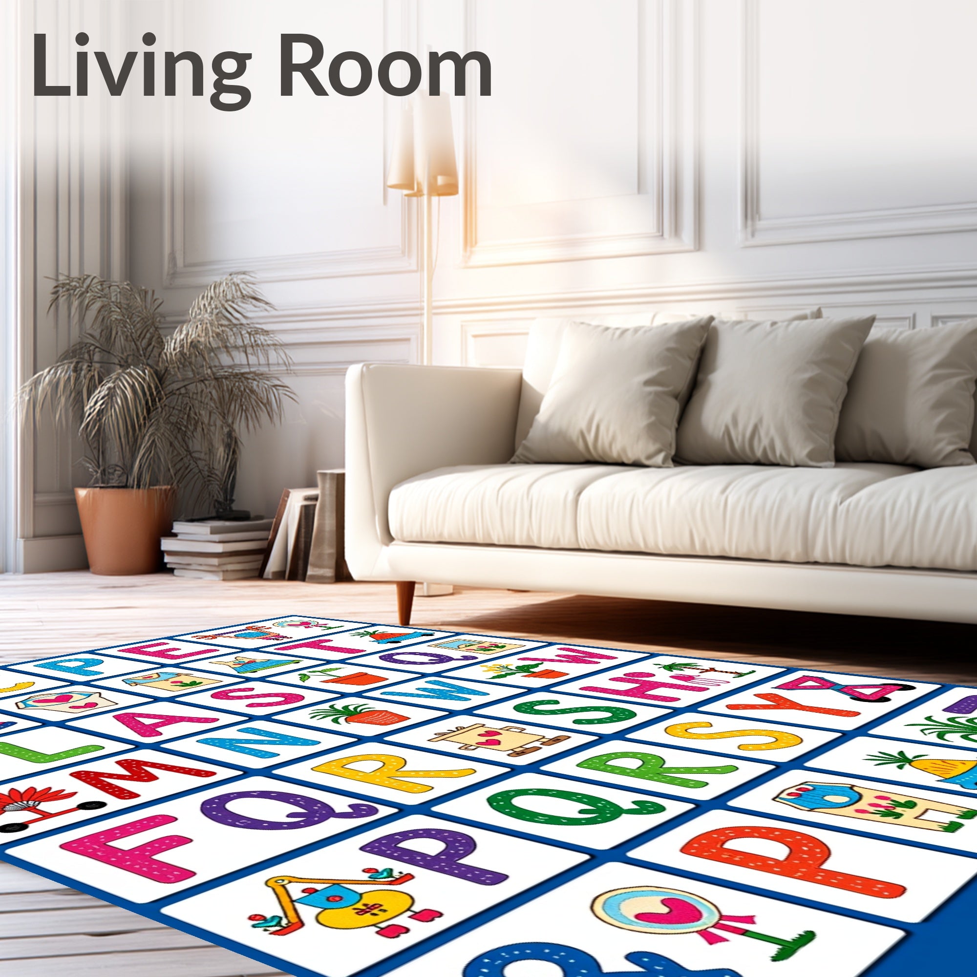 Alphabet Friends Fun Collage Rug