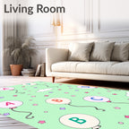 Pastel Balloons With Stars And Clouds Rug