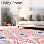 Red White Blue Star Scattered Texture Rug