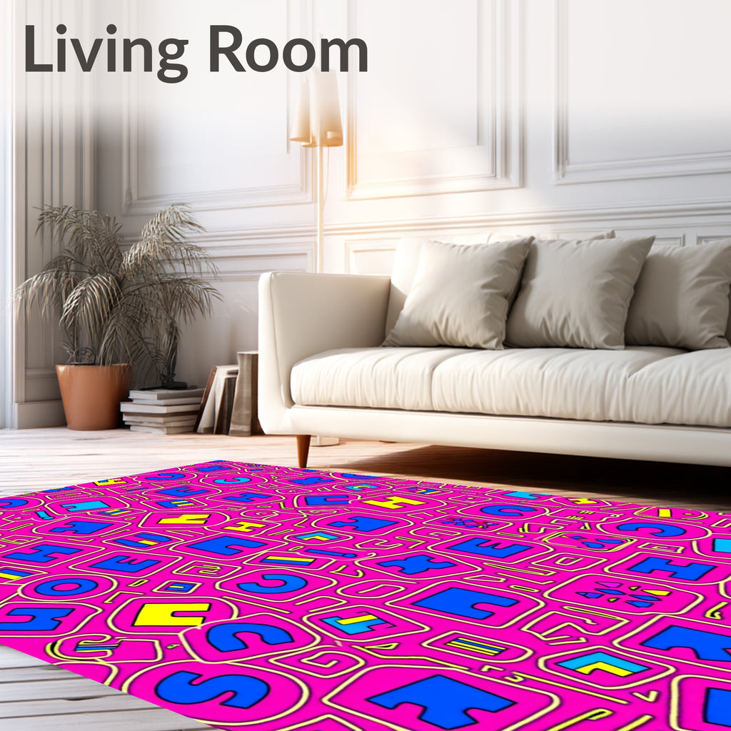 Vibrant Pink Alphabet Blocks Rug