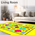 Cybernetic Abstract Geometric Circuitry Rug