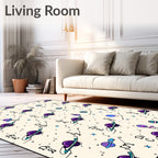 Cosmic Purple Planets Starry Background Rug