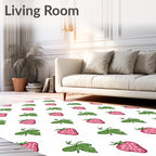 Pink Strawberry Garden Arrangement Rug