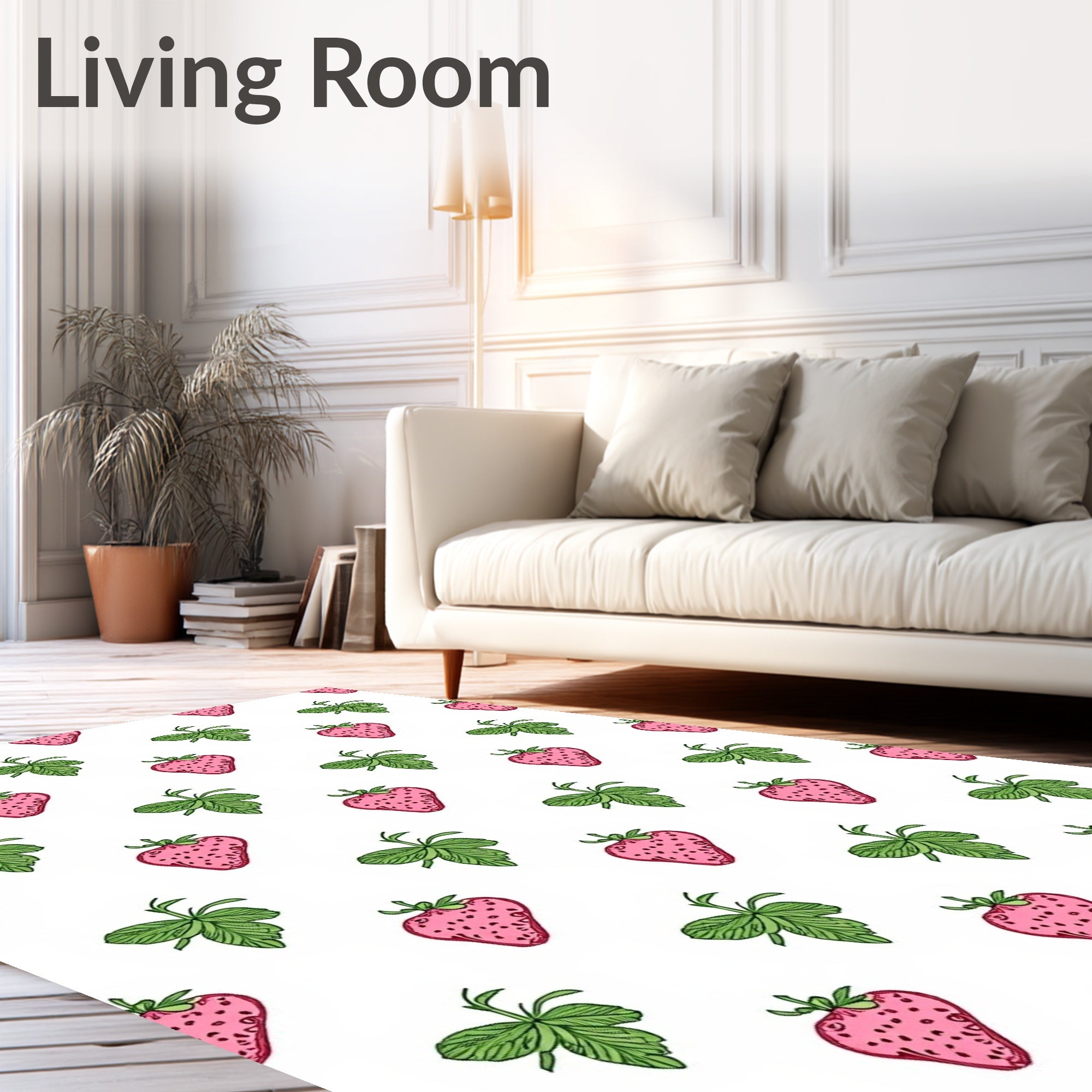 Pink Strawberry Garden Arrangement Rug
