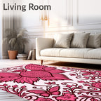 Whimsical Pink Butterfly Owl Garden Rug