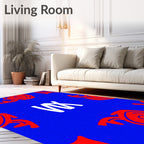 Bold Scarlet Abstract swirls Rug