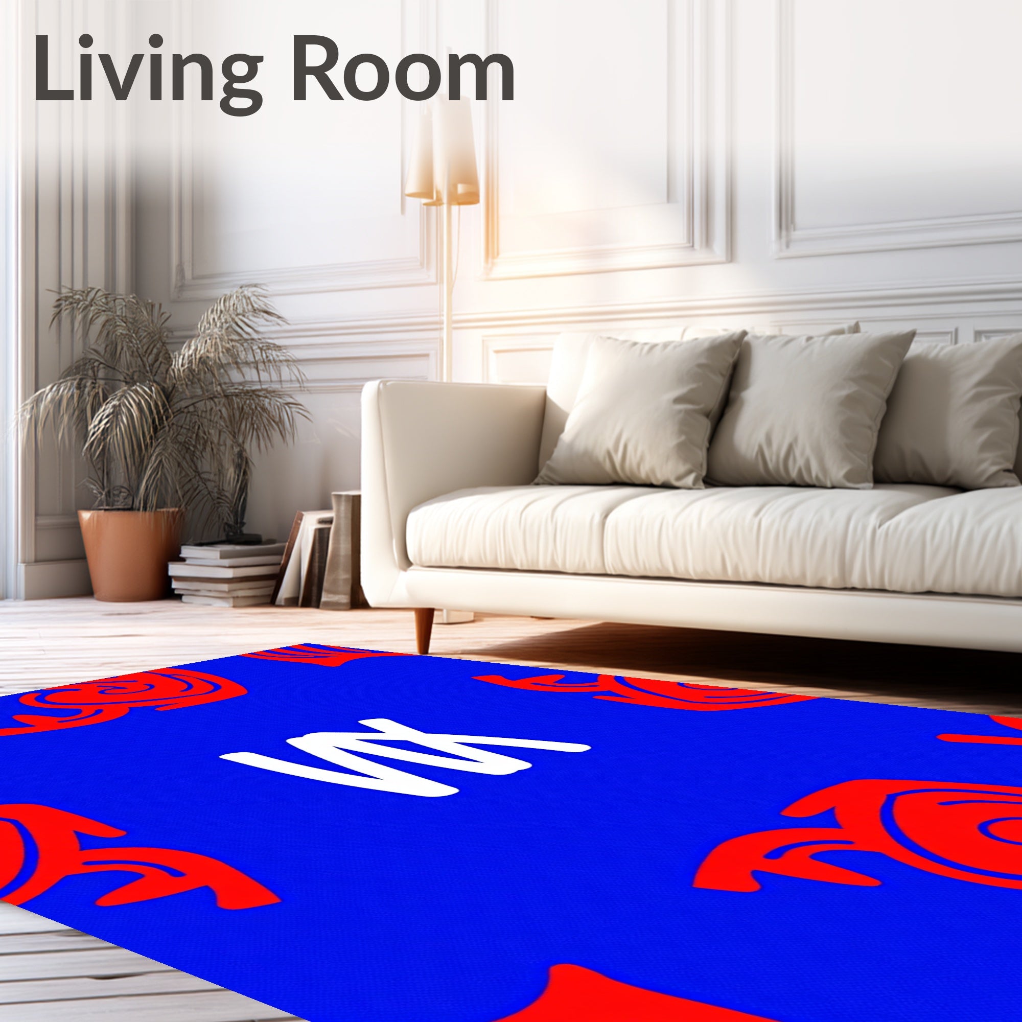 Bold Scarlet Abstract swirls Rug