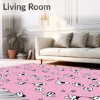 Whimsical Pink Puppy Paw Print Cloud Rug