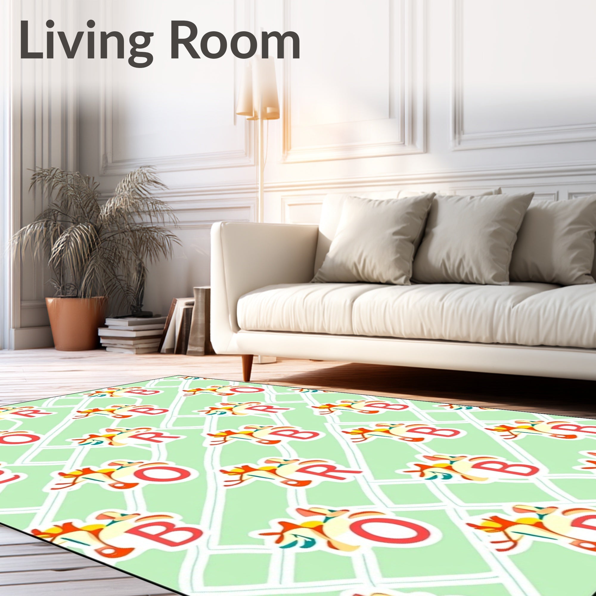 Light Green Retro Carousel Horse Rug