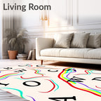 Rainbow Letter Collage Rug