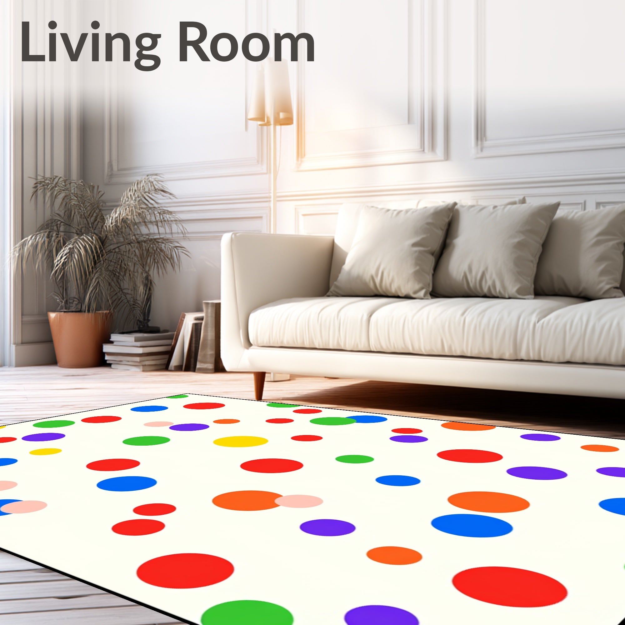 Colorful Polka Dot Scatter Rug