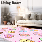 Kawaii Cupcake Sprinkle Background Rug