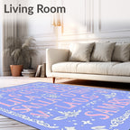 Periwinkle Pink Ornate Lettering Rug