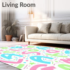 Playful Pastel Alphabet Confetti Rug