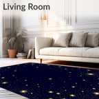 Celestial Gold Starry Night Rug