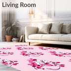 Pink Floral Sprig Arrangement Rug