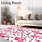 Pink Cats And Flowers Repeat Rug