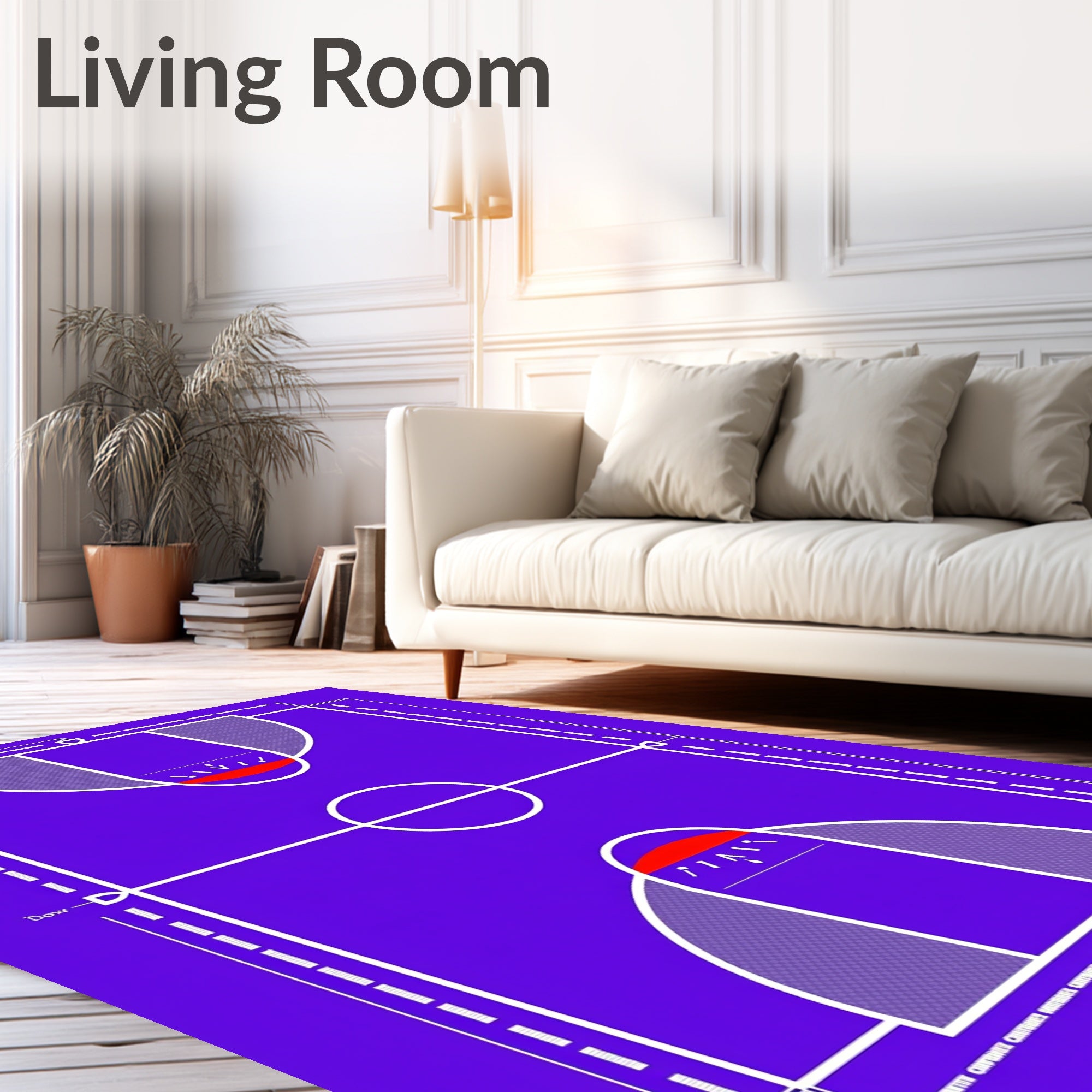 Purple Court Lines Abstract Rug