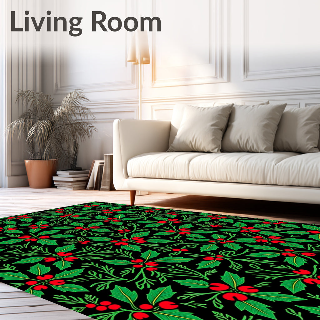 Winter Holly and Berry Arrangement Rug