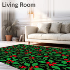 Winter Holly and Berry Arrangement Rug